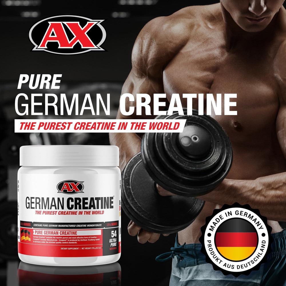German Creatine scoop in glass illustrates precise daily dosing
