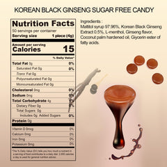 GeumHeuk black ginseng candy ingredients graphic