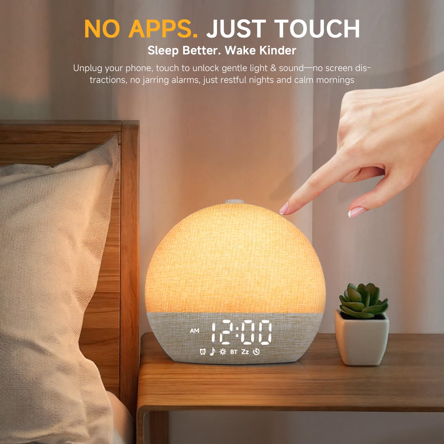 Geuuap Sunrise Alarm Clock packaging includes adapter and USB-C cable