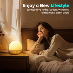 Geuuap wood grain white noise clock backup battery keeps settings