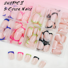Geyakal nails on fingertips close-up showing glossy finish.