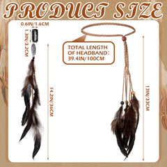 Geyoga boho headpiece with feather tassels for photoshoots