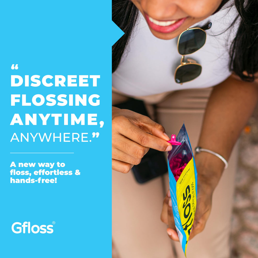 Gfloss thin soft floss designed for tight teeth