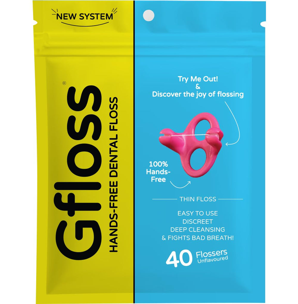Gfloss Hands-Free Dental Floss 40-count packaging