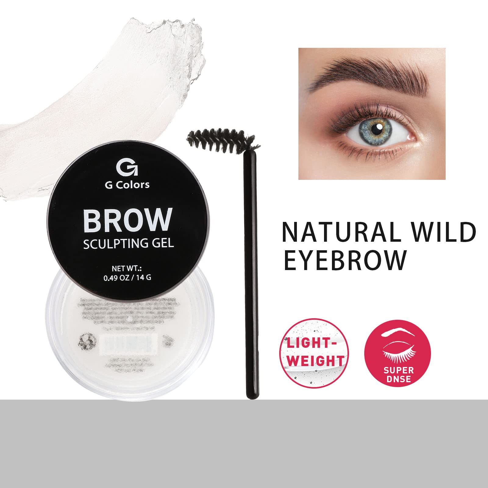 G G Colors angled brush for precise, even brow wax application.