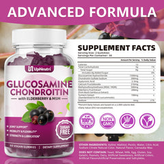 GGlucosamine Chondroitin Gummies bottle back label with ingredients