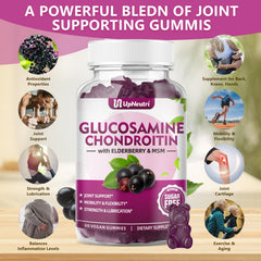 Close-up of GGlucosamine Chondroitin Gummies on white