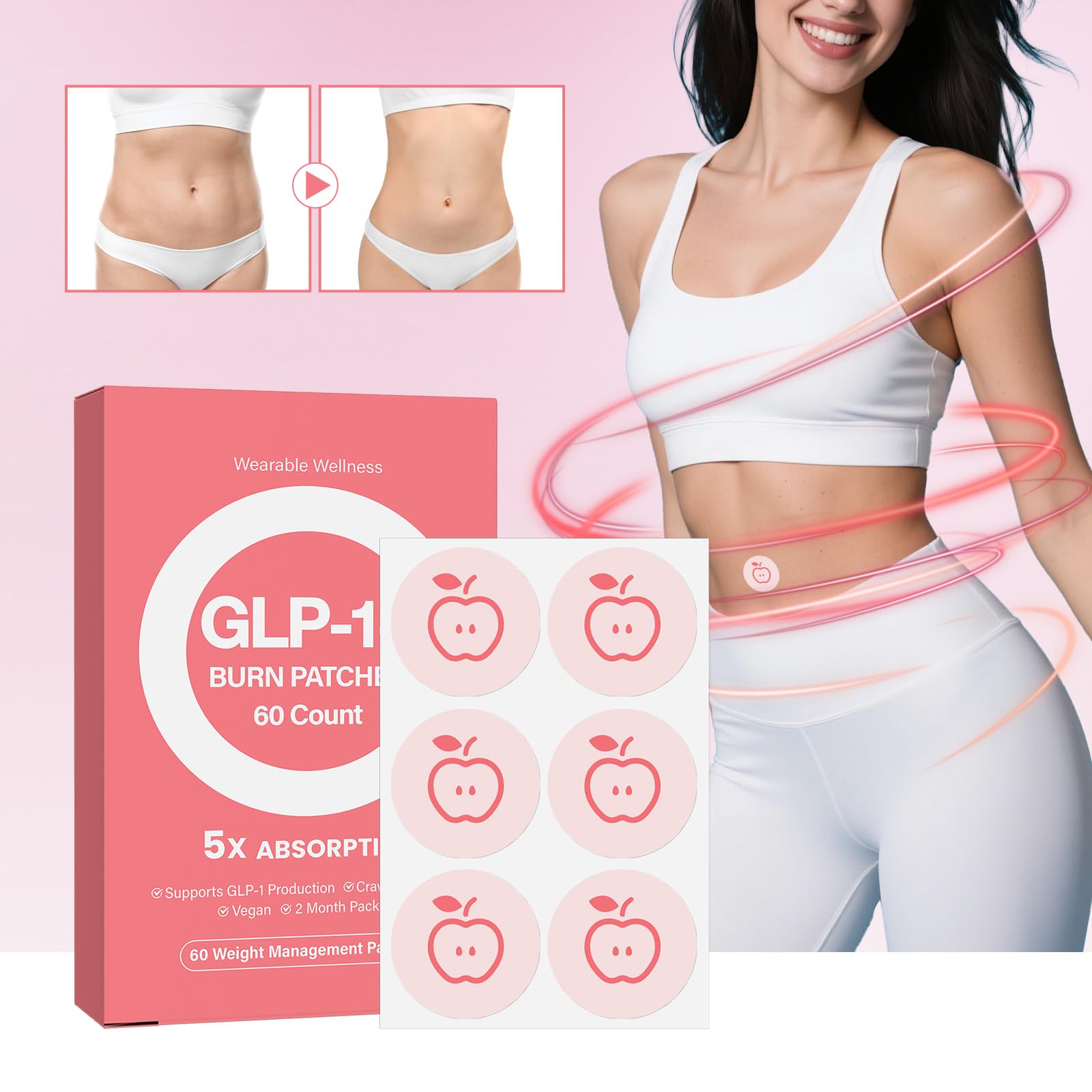 Woman wearing a GLP-1 patch on her wrist