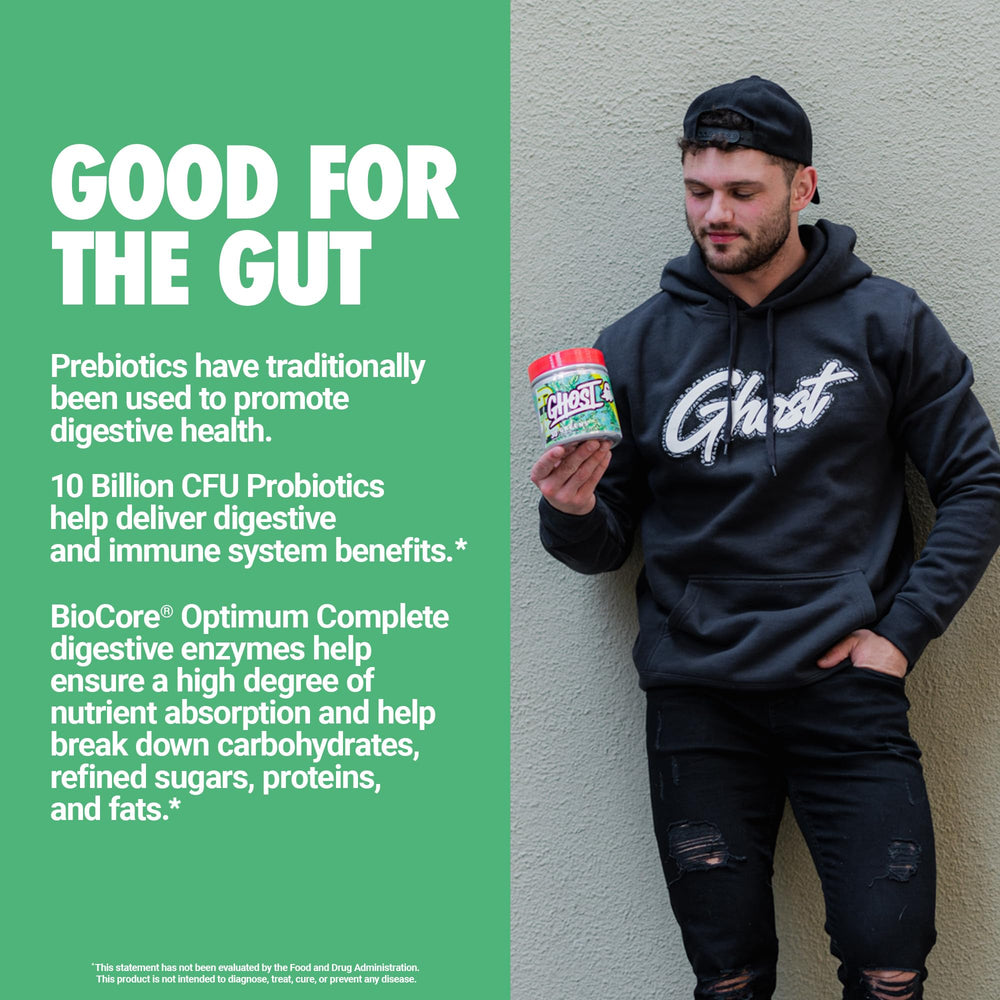 GHOST Greens Guava Berry tub canister suggests smoothie-ready greens and reds