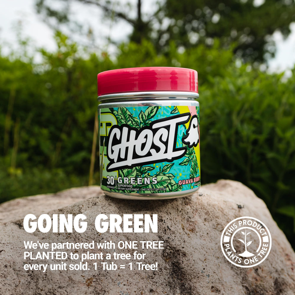 One Tree Planted partnership logo with GHOST Greens Powder