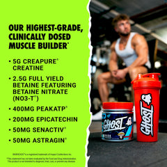 Active ingredients panel showing 5G Creapure Creatine, 2.5G Betaine, 400MG PeakATP, 200MG Epicatechin