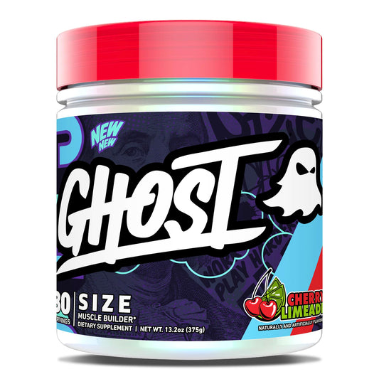 GHOST Size V3 Cherry Limeade Muscle Builder tub with label