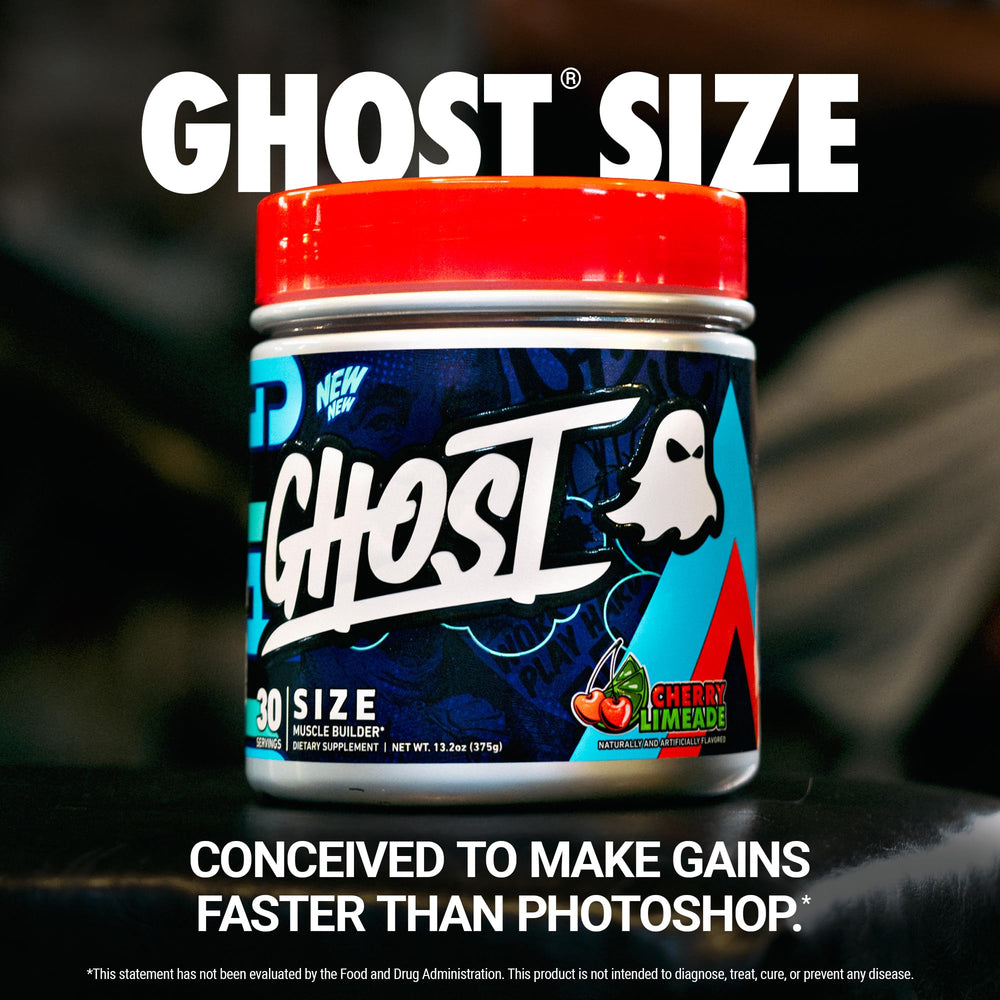 Close-up of GHOST Size V3 ingredient panel on label