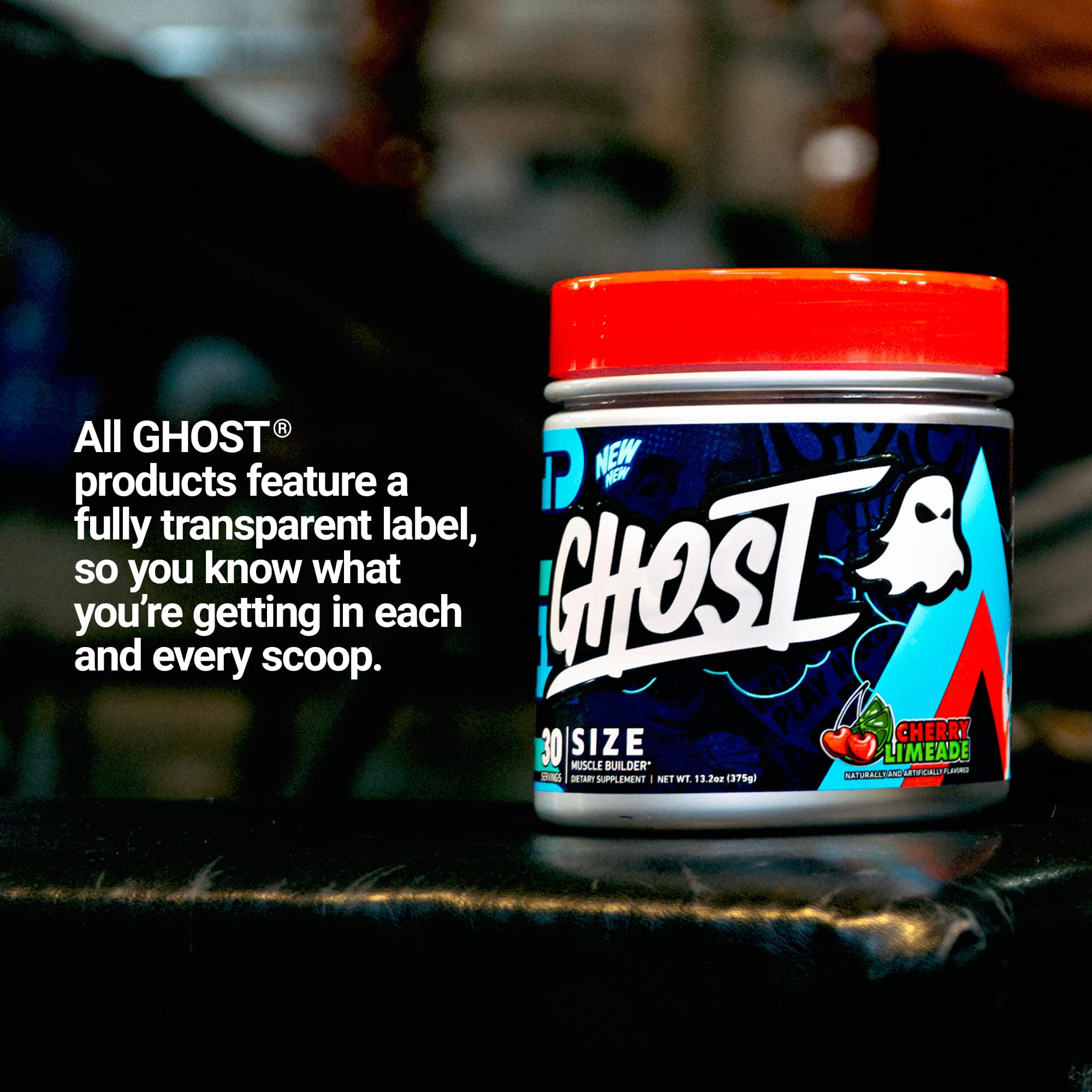 GHOST branding and Be Seen motto on packaging