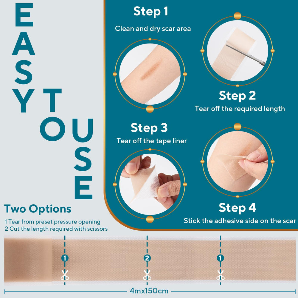 GIATENL silicone scar sheet on skin under clothing for inconspicuous daily wear.