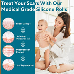GIATENL silicone scar sheet on skin demonstrates discreet wear under clothing.