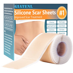 GIATENL silicone scar sheets roll closeup shows medical-grade silicone for gentle daily scar care.