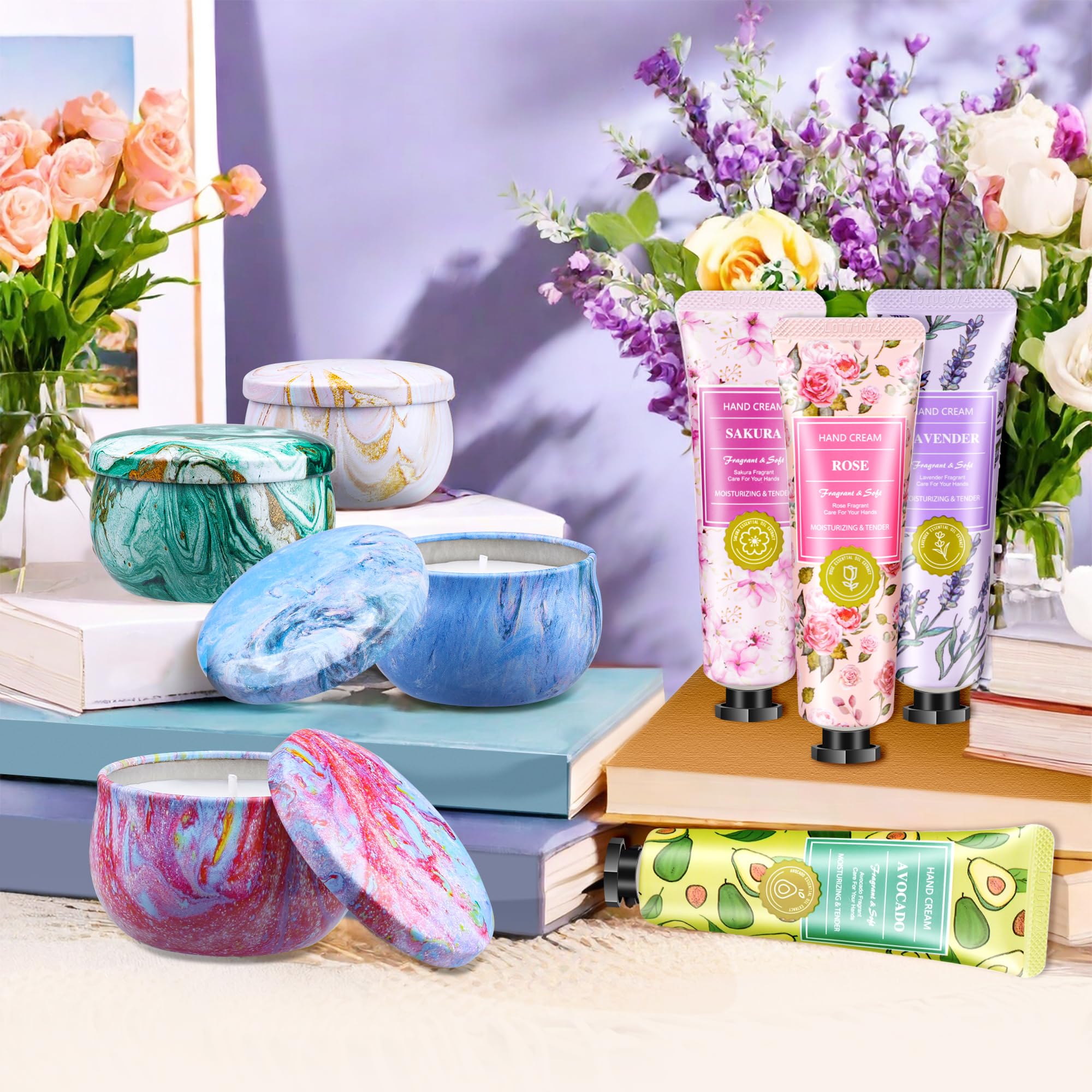 Relaxing spa scented candles for stress relief