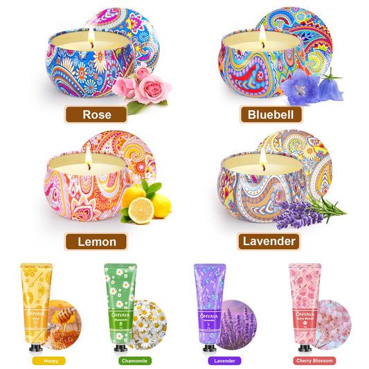 Candle jars in Rose, Bluebell, Lavender and Lemon scents