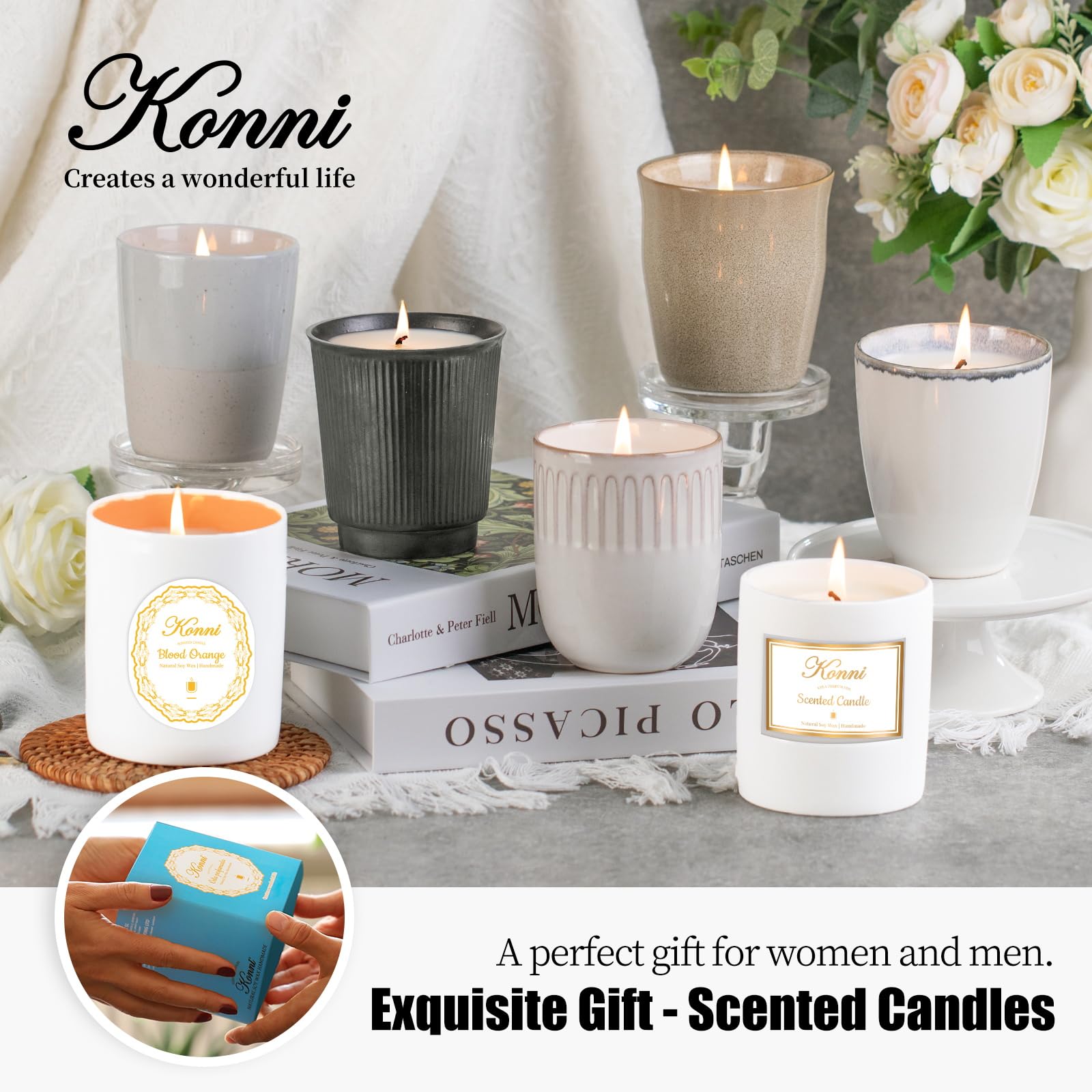 Premium gift box packaging for lavender candle