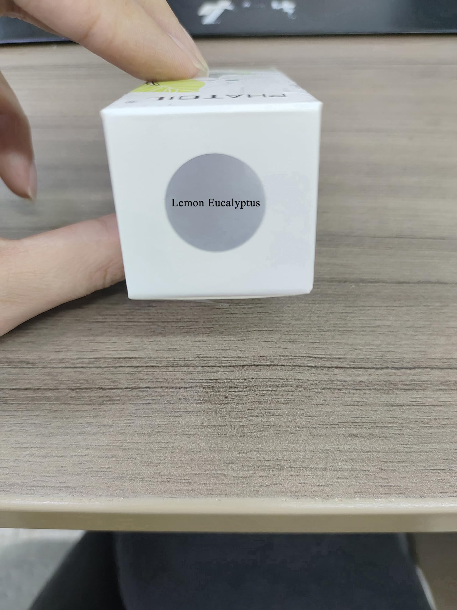 Elegant gift box packaging for lemon eucalyptus essential oil