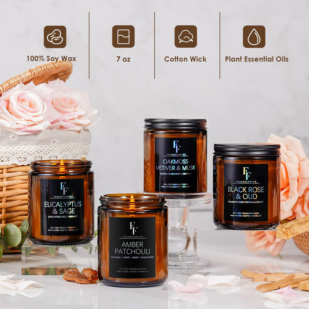 Gift-ready packaging of Black Rose & Oud candle