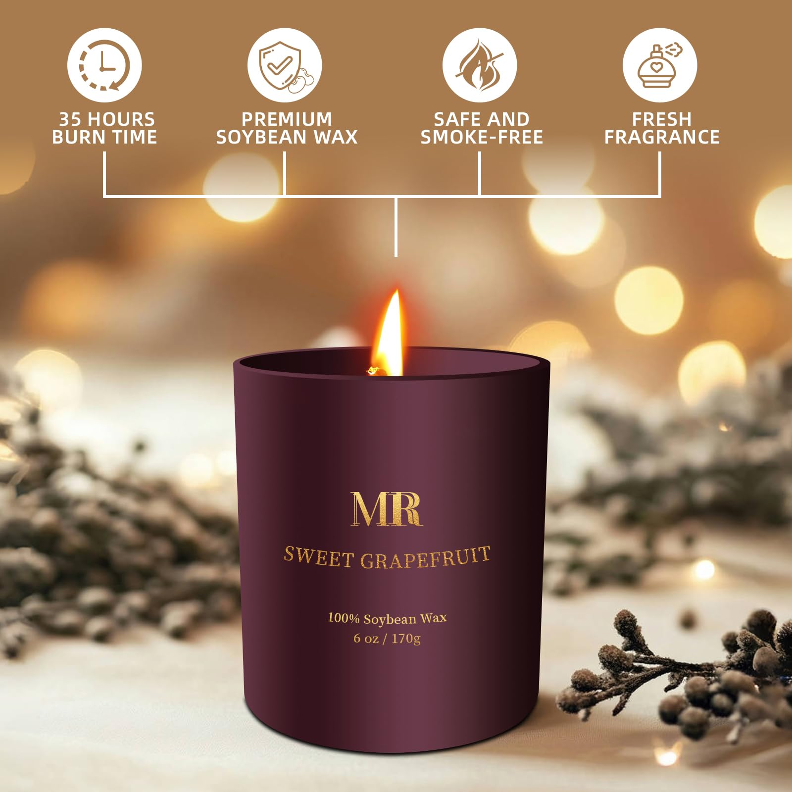 Gift for mom, wife, sister or friends: decorative candle