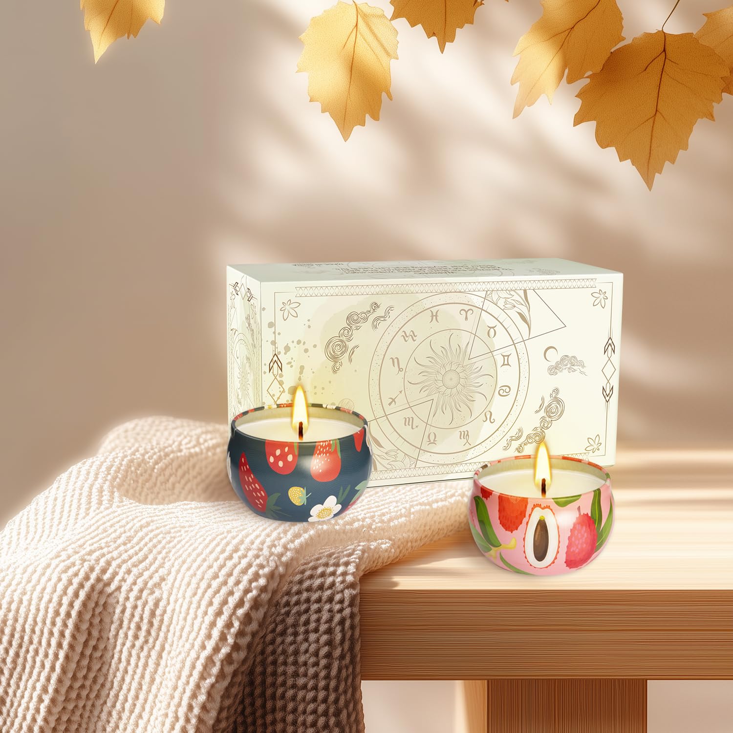 Gift-ready packaging for strawberry and litchi candles