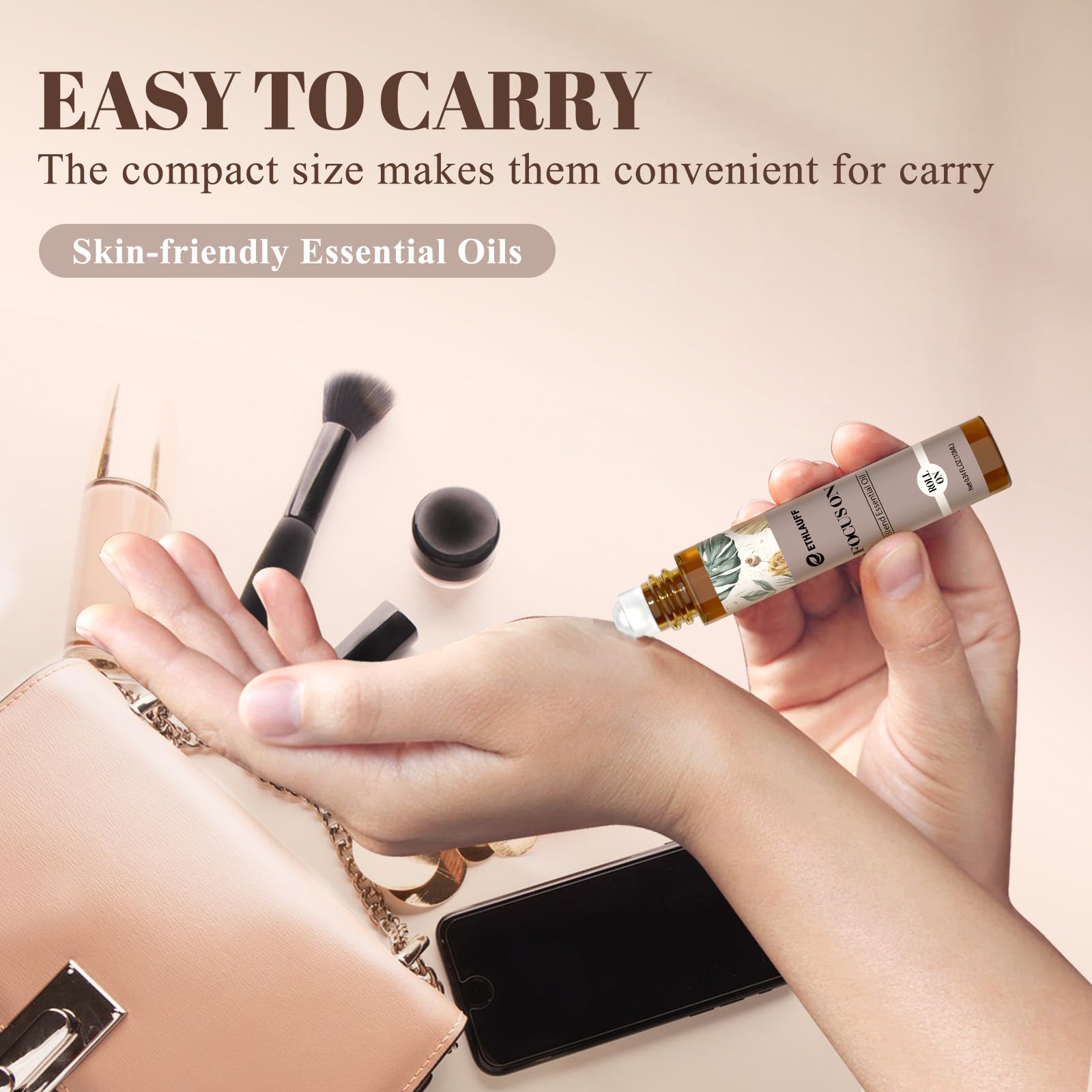 Gift-ready packaging for essential oil roller-on set