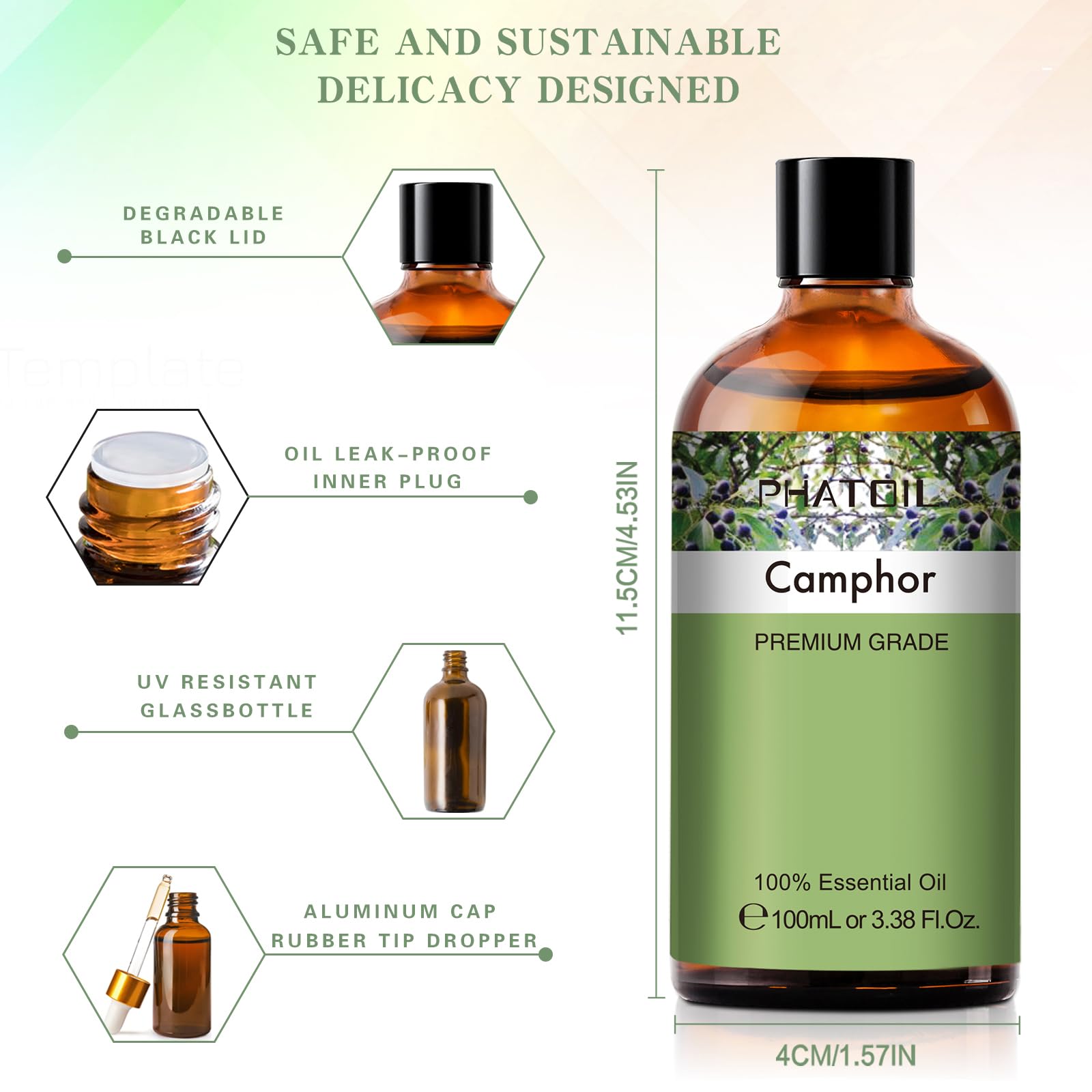 Elegant gift box packaging for camphor essential oil