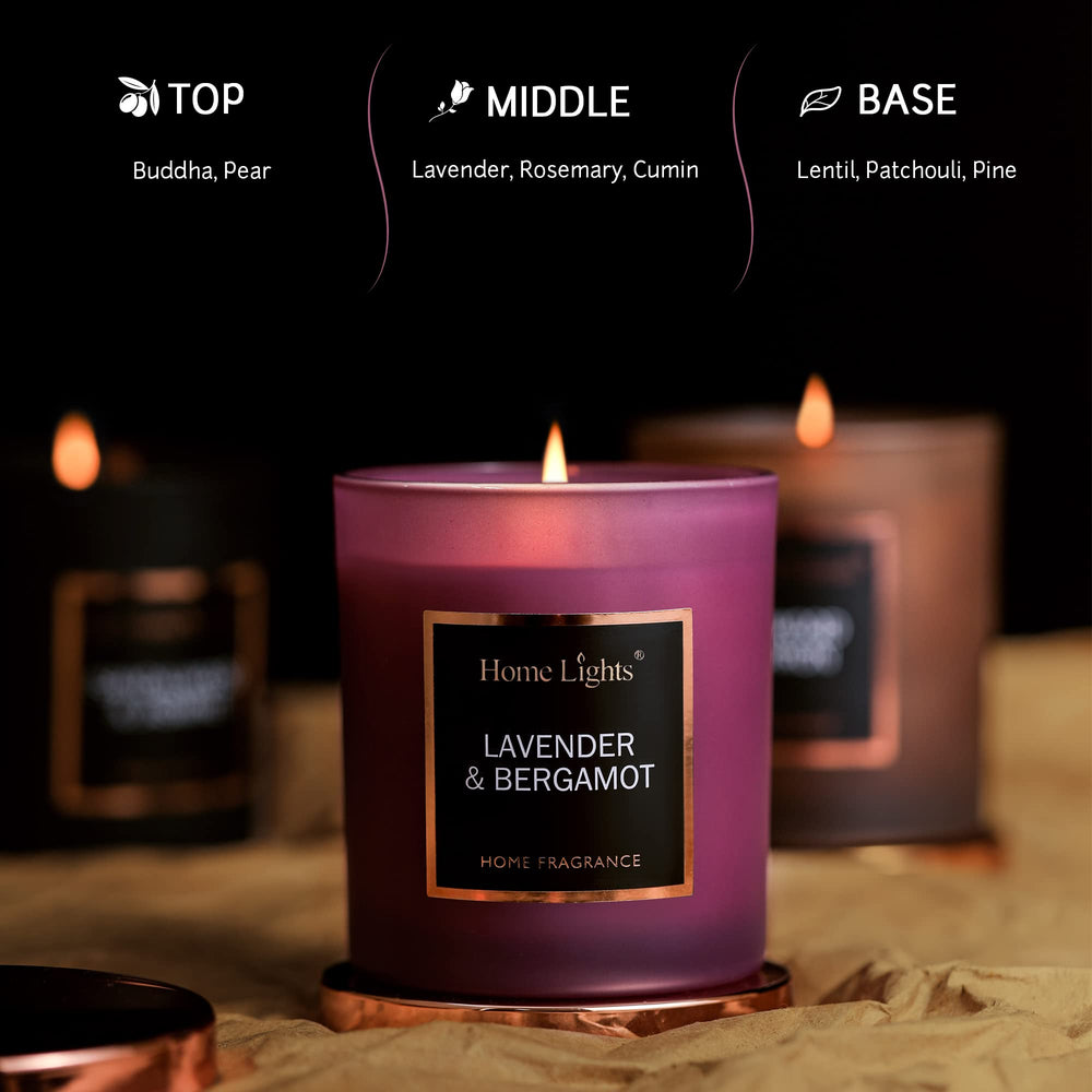 Gift-ready packaging for lavender bergamot soy candle