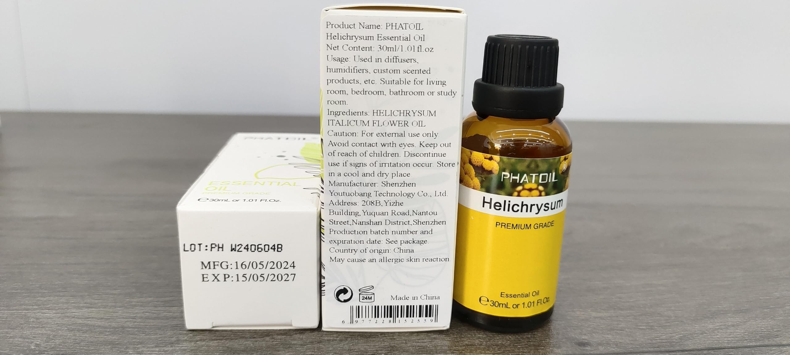 PHATOIL Helichrysum essential oil gift packaging