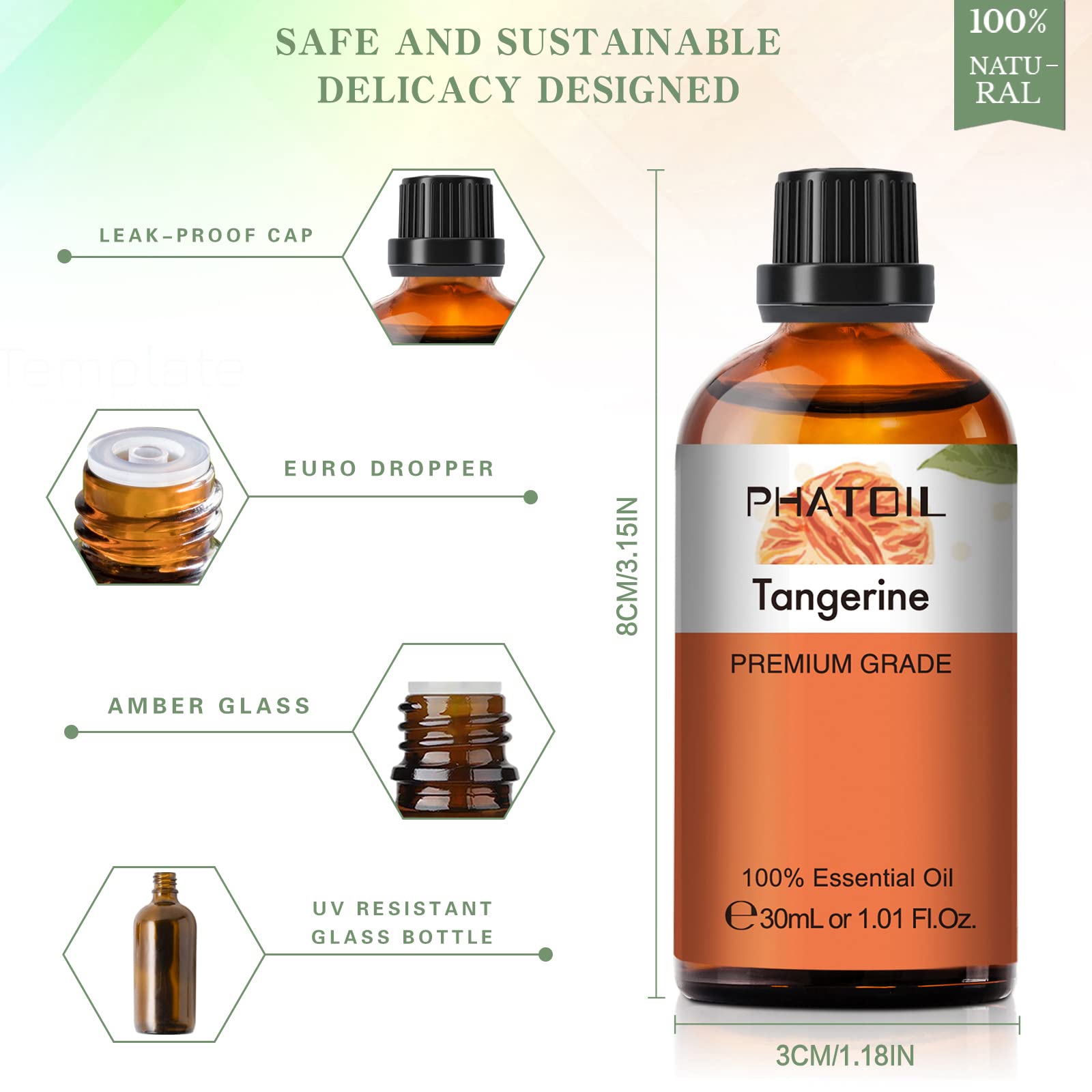 Elegant gift packaging for Tangerine essential oil