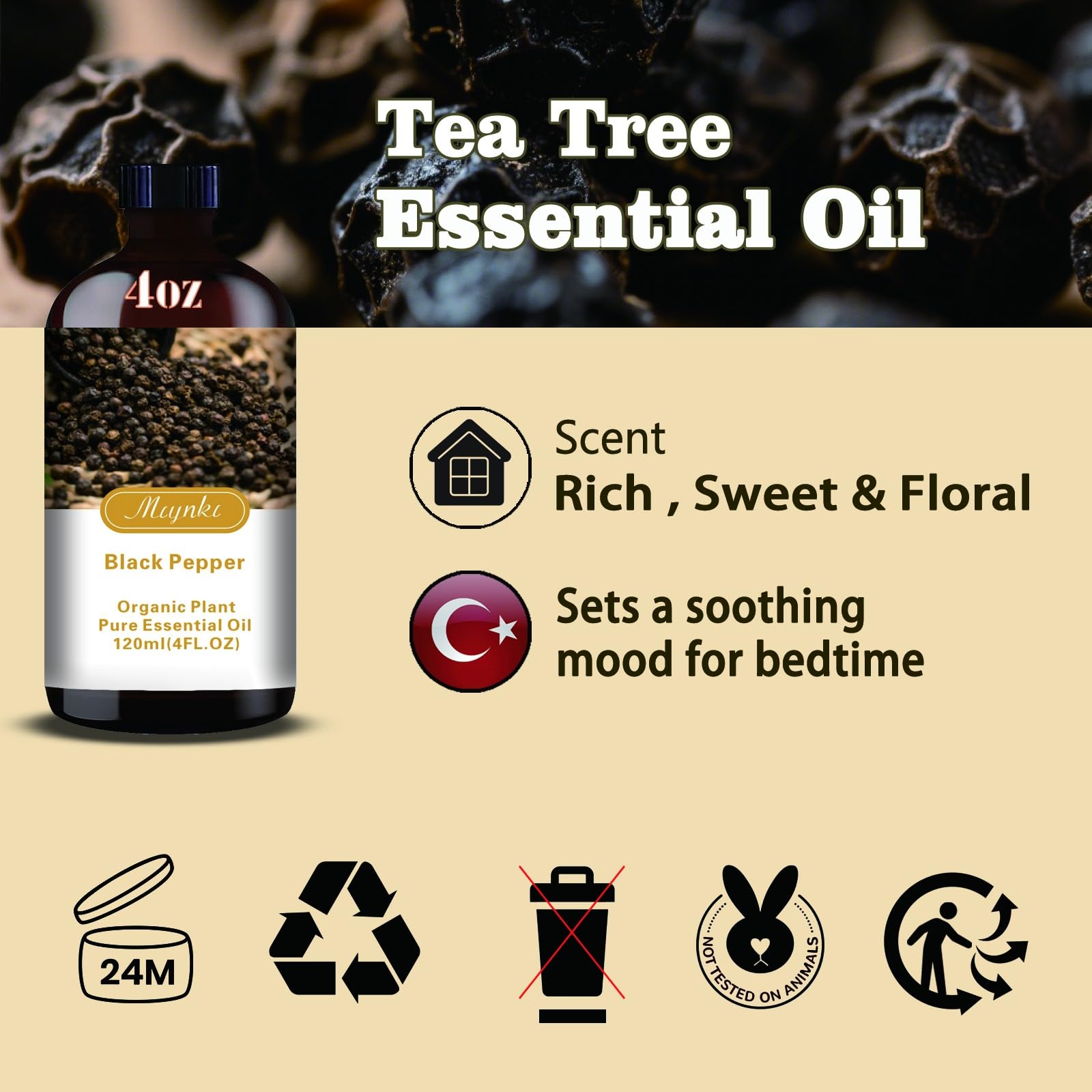 Gift ready Black Pepper Essential Oil bottle