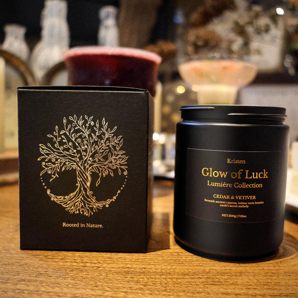 Premium masculine fragrance candle packaging ready as a gift
