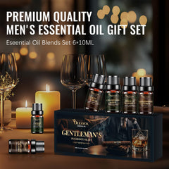Gift-ready packaging for men's essential oils gift set