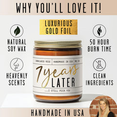 Gift-ready packaging for 7th anniversary candle