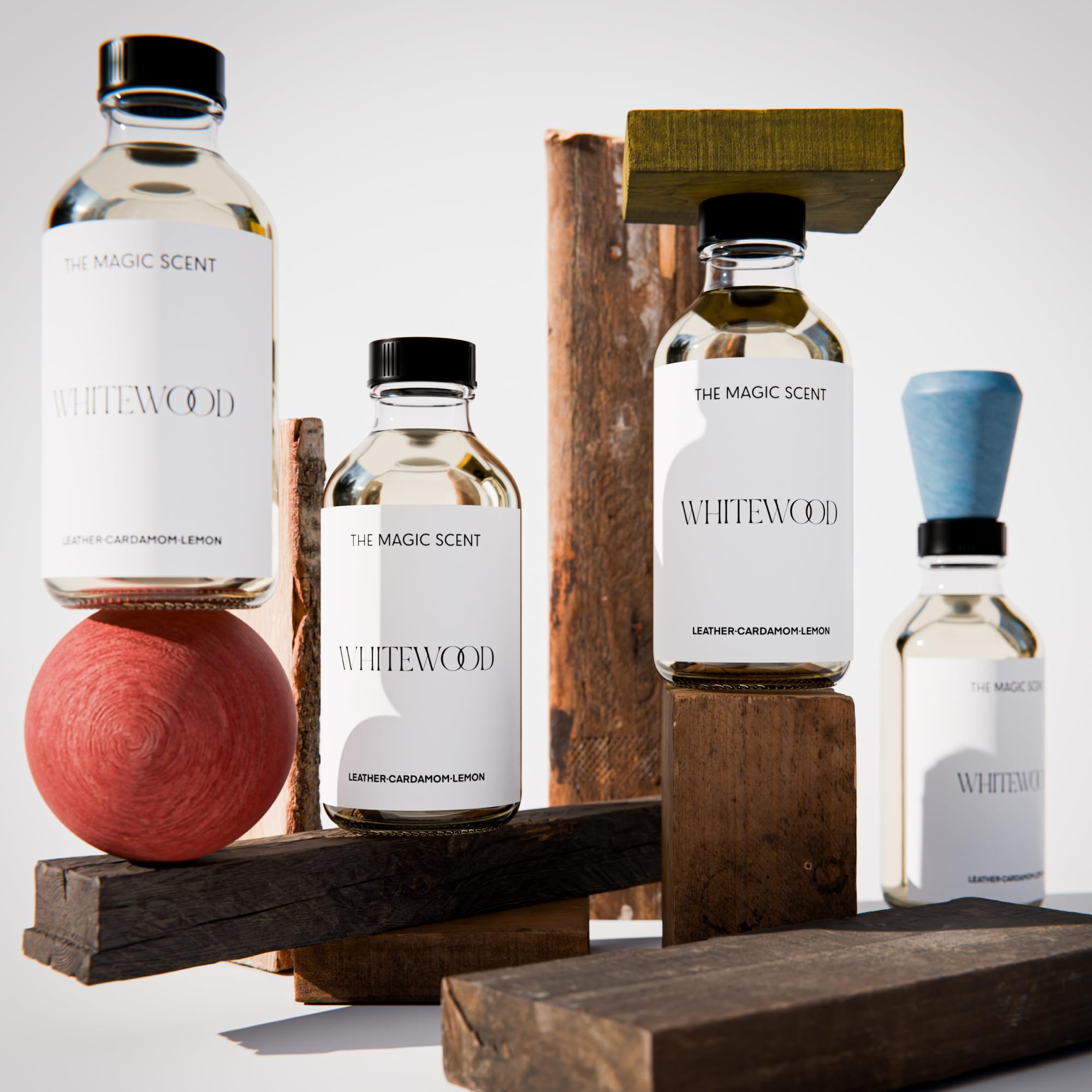 Gift-ready packaging for The Magic Scent Whitewood Diffuser Oil.