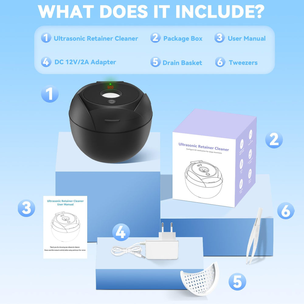 Gift-ready black ultrasonic cleaner for women and holidays