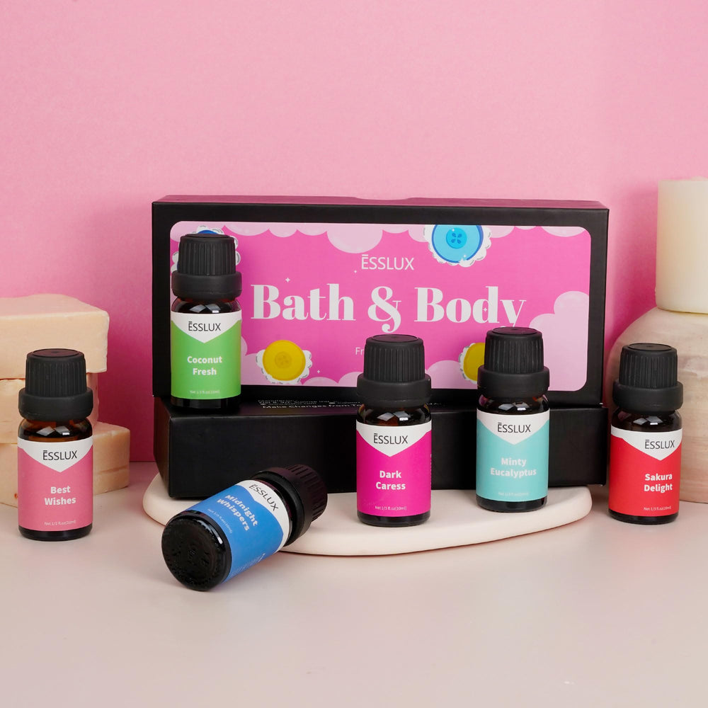 Gift set front view with six fragrance oils