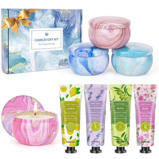 Gifts for Women Candles and Hand Creams 8-pack displayed together