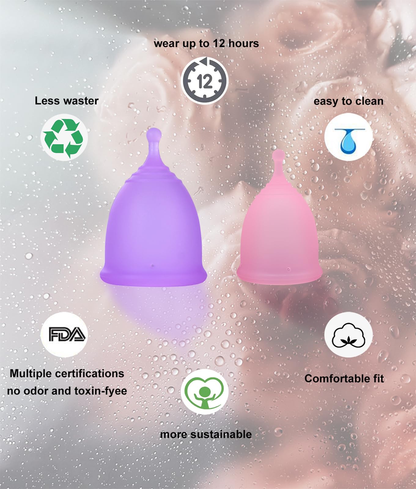 Ginalaia large menstrual cup designed for heavier flow and high cervix comfort