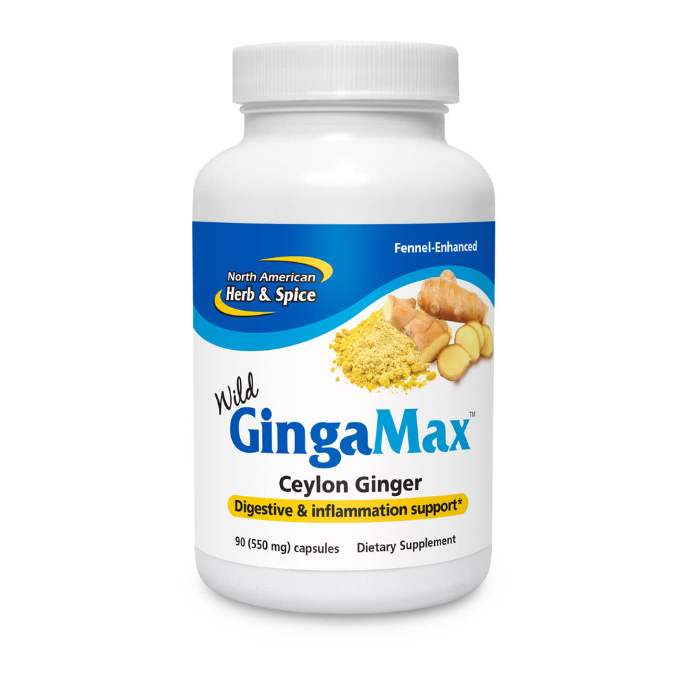 North American Herb & Spice GingaMax bottle with Ceylon ginger for digestive support