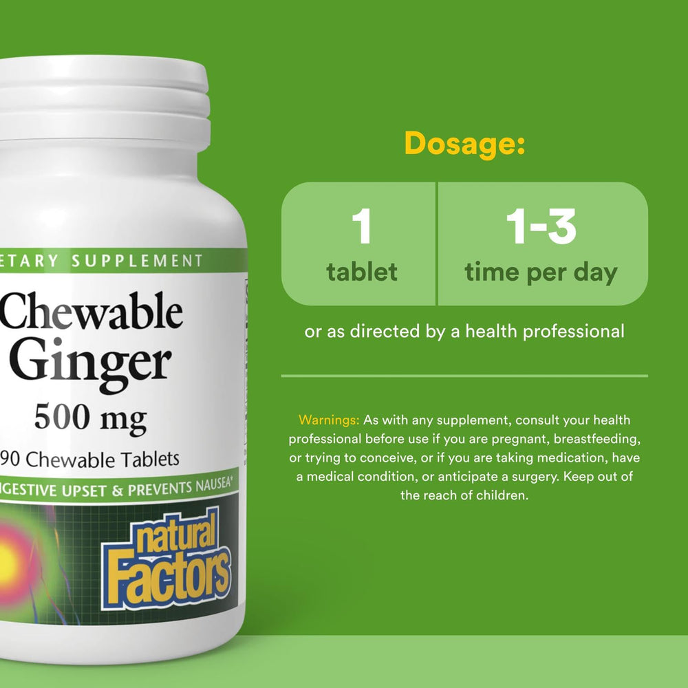 Close-up of ginger-flavored chewable tablet texture