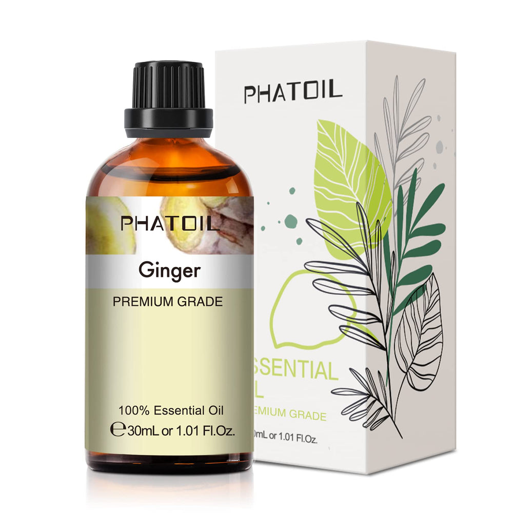 PHATOIL Ginger Essential Oil 30ml amber bottle with dropper