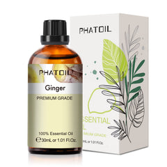 PHATOIL Ginger Essential Oil 30ml amber bottle with dropper