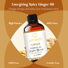 Ginger essential oil used in lotions and soaps