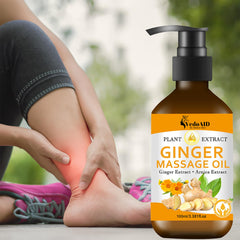 Massage being performed on back with Ginger Massage Oil