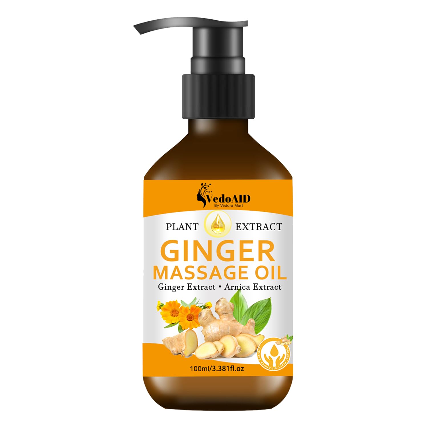 Gift-ready Ginger Massage Oil bottle and packaging
