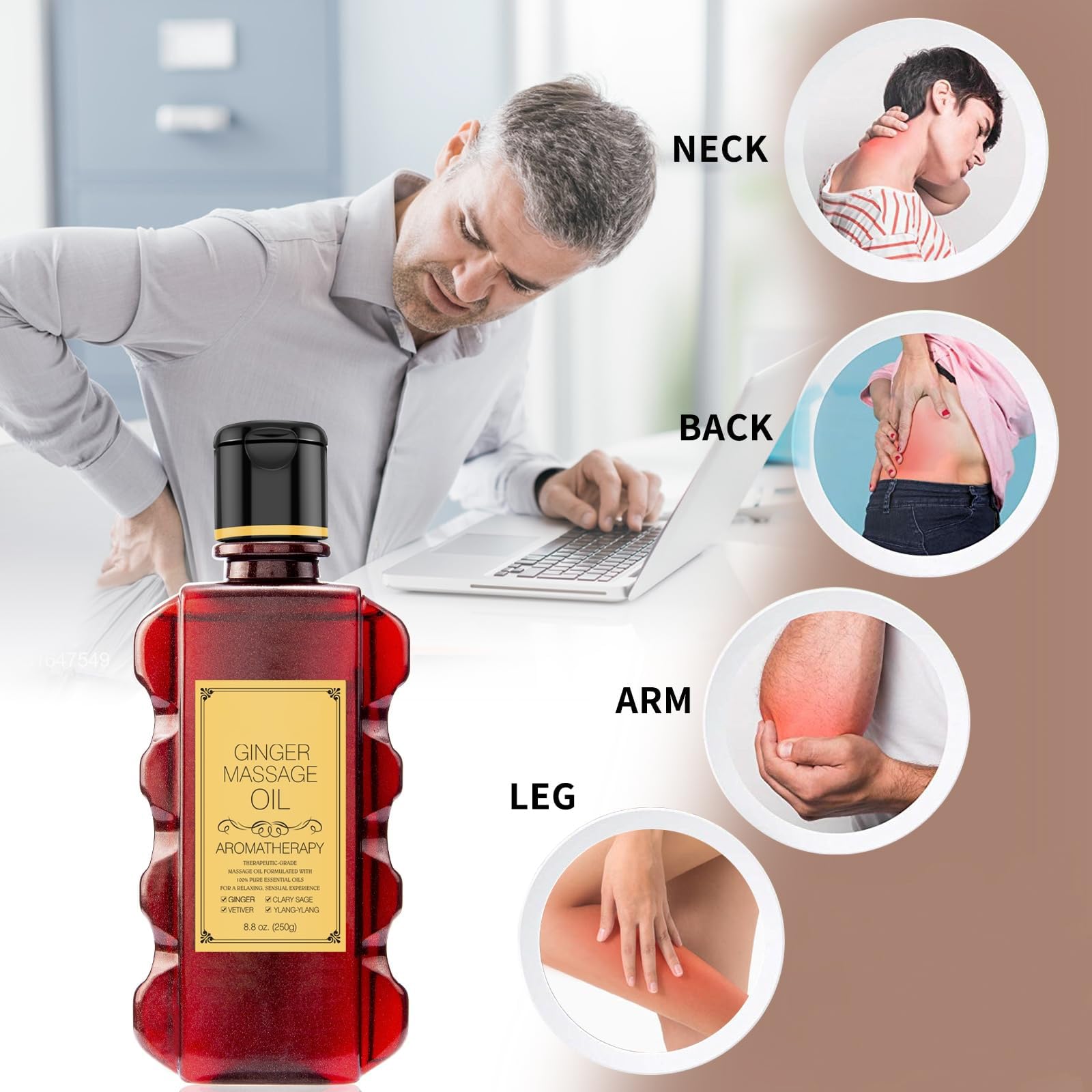 Dispensing massage oil onto palm